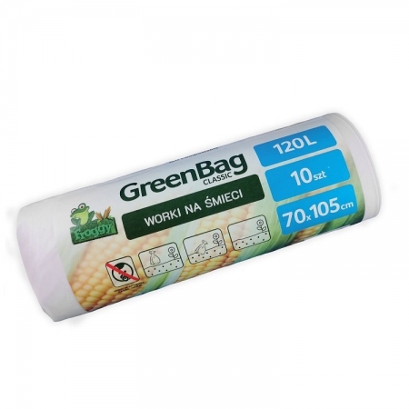 GREEN TREE Worki 120L 100% biodegradowalne i kompostowalne rolka 10 sztuk